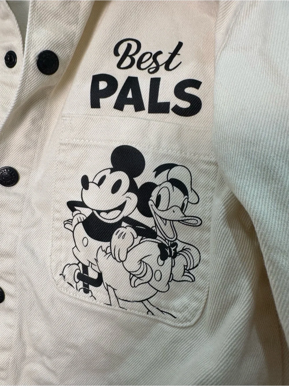 Disney Mickey Friends 4T Cream Cotton Shacket Best Pals Donald Goofy Jacket